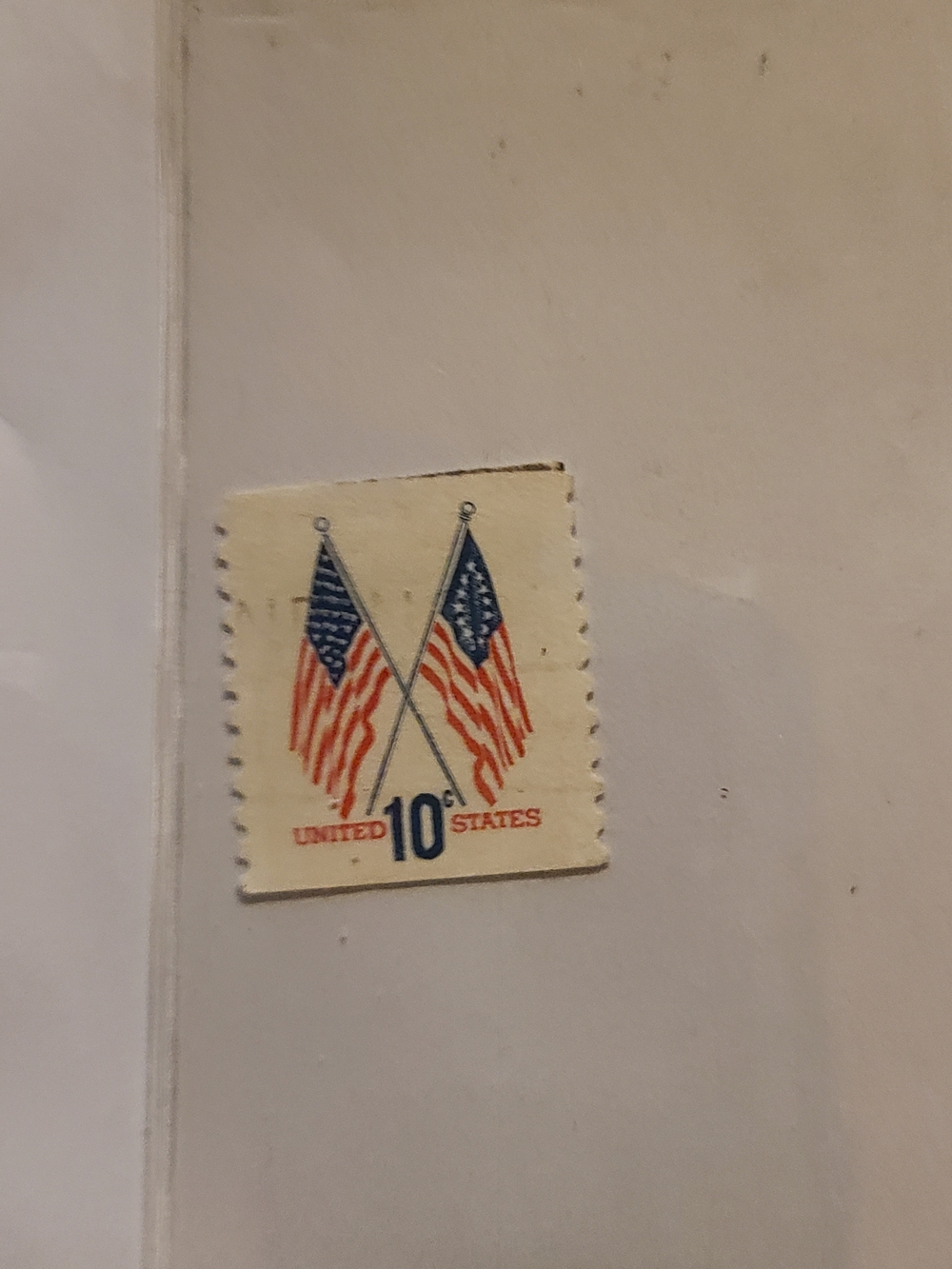 United States 10-Cent Stamp, Red & White